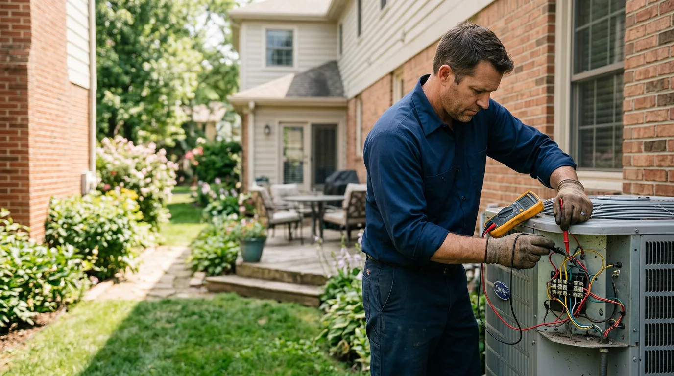 HVAC technician working near Obernburg, NY